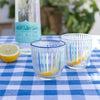 Talking Tables - Blue & White Striped Glass Tumblers | Spring | Summer |