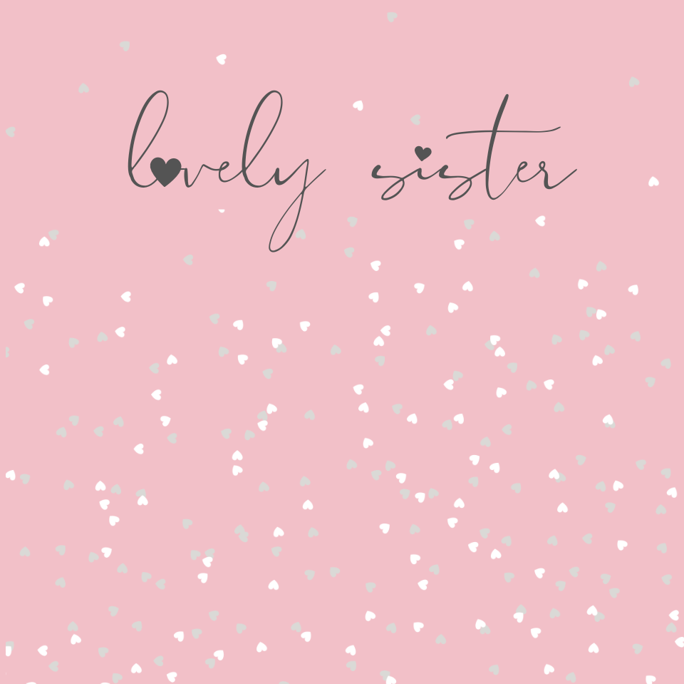 Petimo - Lovely Sister Something Simple Pink Heart Card