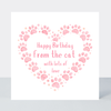 Petimo - Sweet Hearts Happy Birthday from the Cat Pink Heart Card