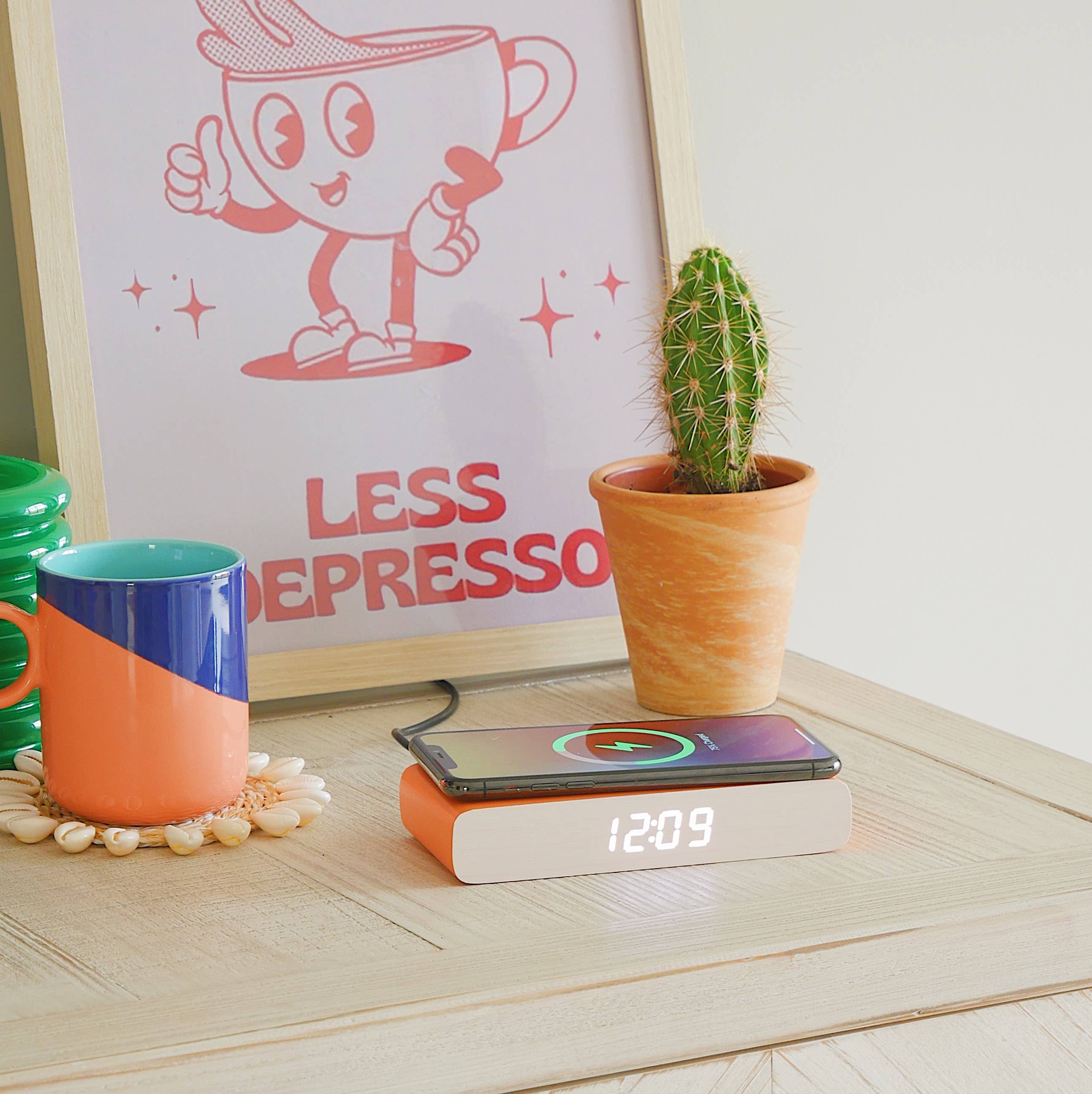 Steepletone UK Ltd - Rise Charge - Wireless Charger & Alarm Clock: Grey