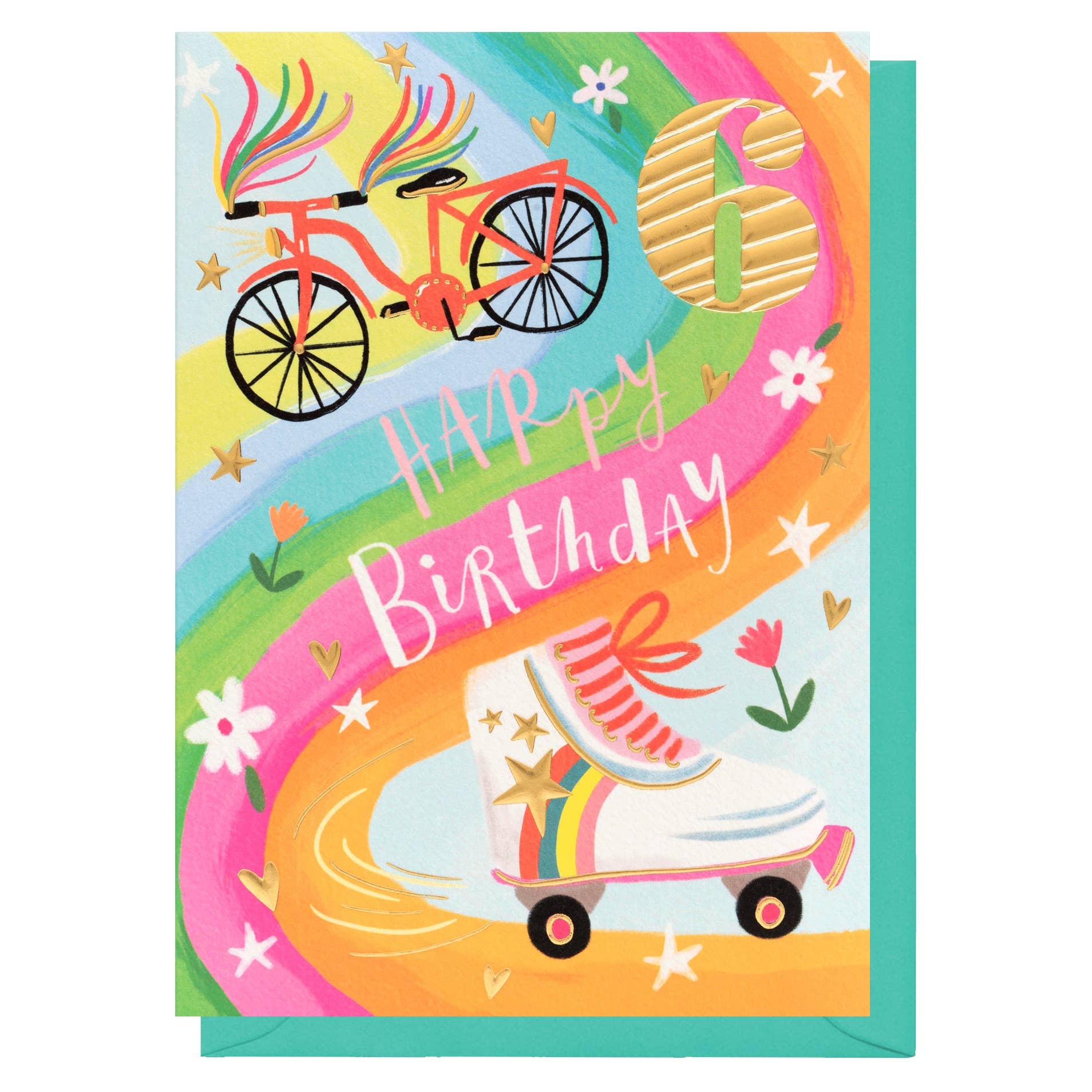 Louise Tiler - Age 6 Bikes & Skates Birthday Card