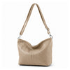 Italian Leather Shoulder Bag - Beige