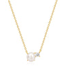 Sterling Silver Gold Plated CZ Pearl Necklace