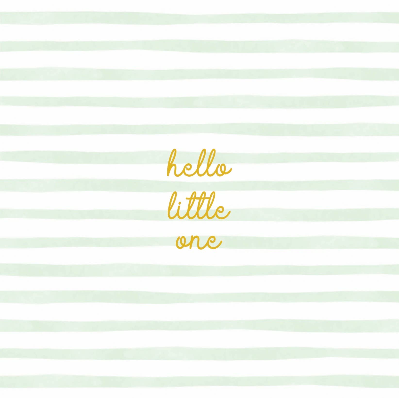 Petimo - Beauregarde Hello Little One Green Stripes New Baby Card
