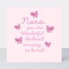 Petimo - Nana You Are Wonderful Pink Striped Bows Card