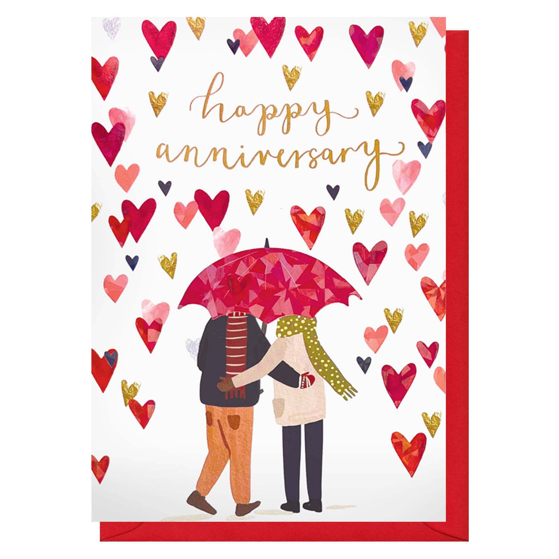 Louise Tiler - Happy Anniversary Hearts  Card