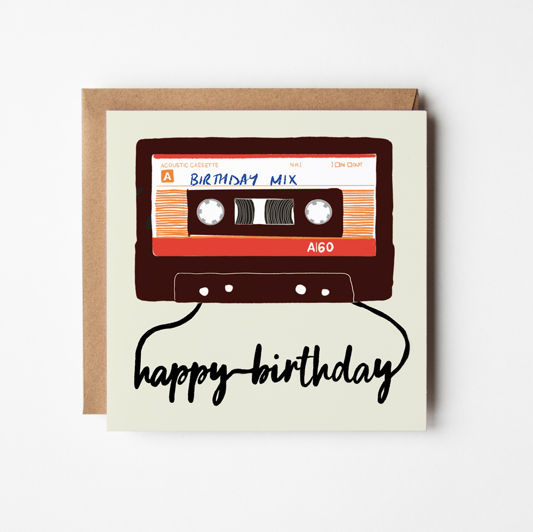 Design Smith - Birthday Mixtape - blank greetings card - More Than Just a Gift | Narborough Hall