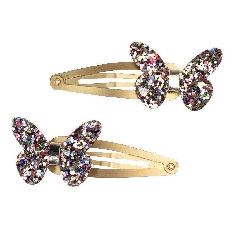 Glitter Butterfly Hair Clips (Set of 2)