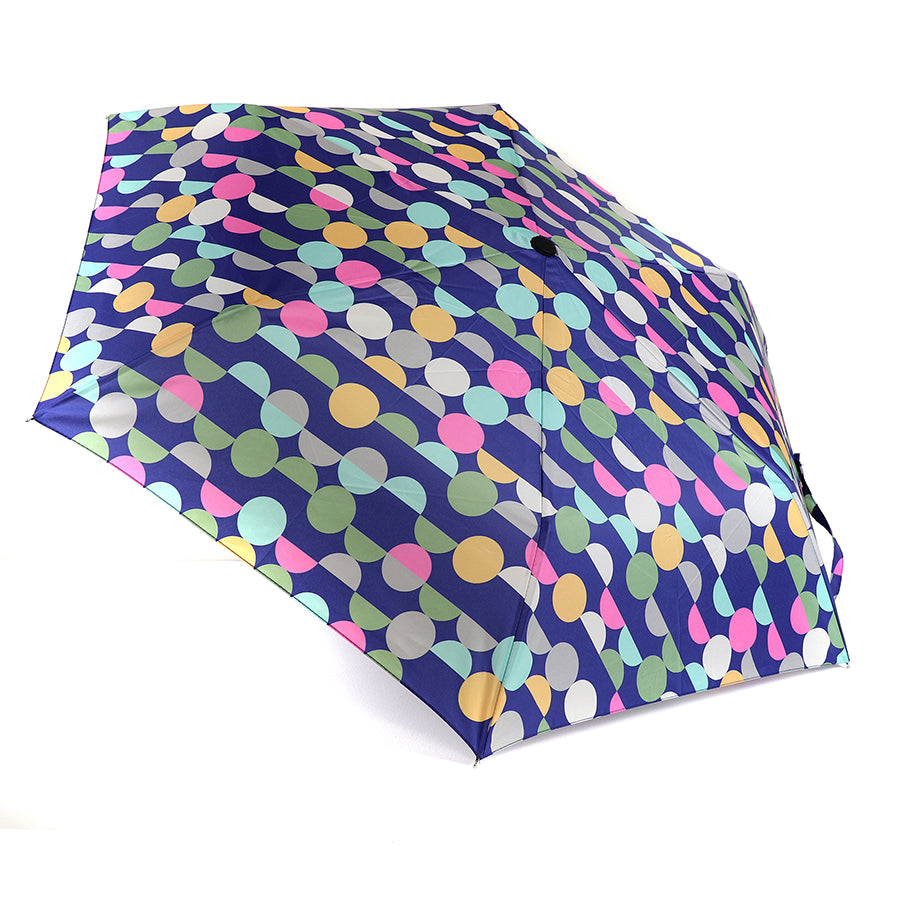 POM Navy and Multi Coloured Geo Circles Umbrella