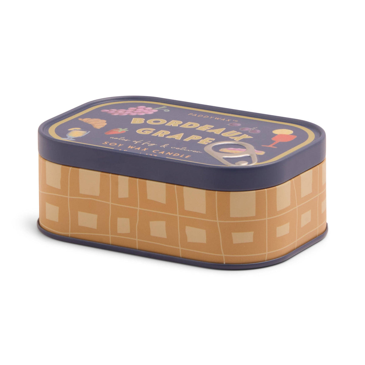 Designworks Collective - Paddywax Bistro 4.5oz/127g Grapes Printed Tin Candle - Bordeaux Grape