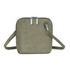 Soft Suede Effect Double Zip Crossbody Bag - Dark Green