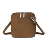 Soft Suede Effect Double Zip Crossbody Bag - Tan