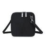 Soft Suede Effect Double Zip Crossbody Bag - Black