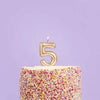 Hootyballoo - Gold Number '5' Candle