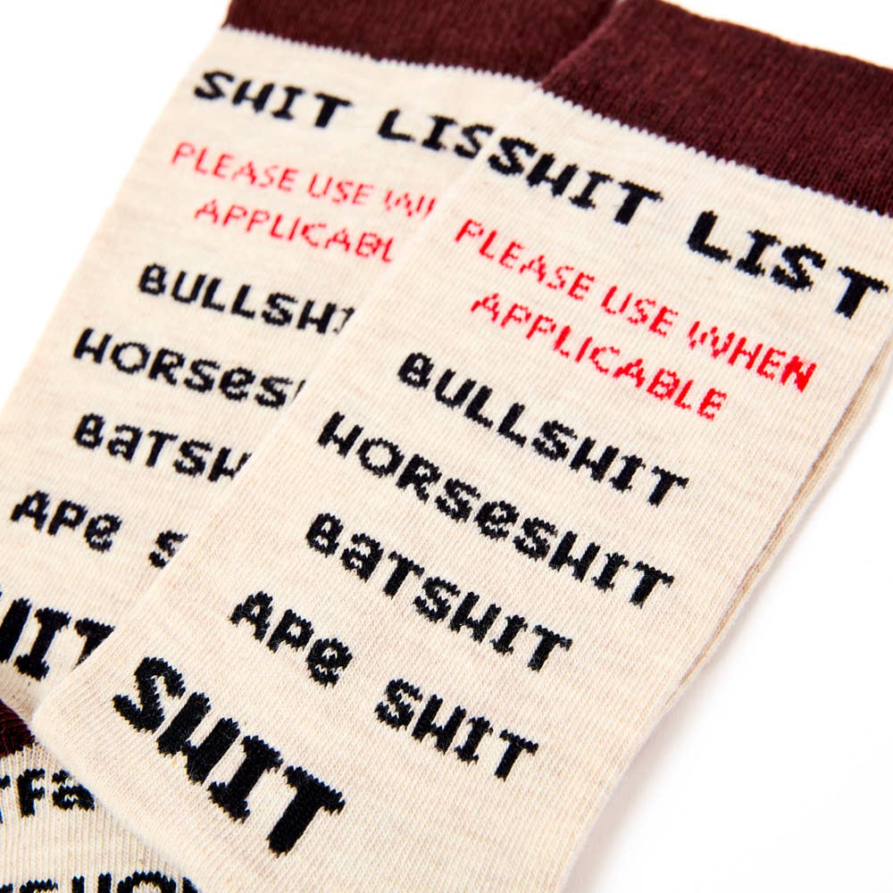 Urban Eccentric - Unisex Shit List Socks
