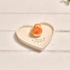 Tiny World Boxed Robins Appear Robin 3D Ceramic Heart Trinket Shape Dish
