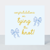 Petimo - Beauregarde Tying The Knot blue Bows Wedding Card