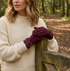 Loxley Lane Burgundy Bow Detail Gloves Touchscreen
