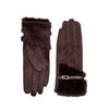 Loxley Lane Chocolate Gloves Faux Fur Detail Touchscreen