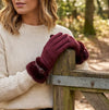 Loxley Lane Burgundy Gloves Faux Fur Detail Touchscreen