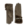 Loxley Lane Olive Gloves Faux Fur Detail Touchscreen