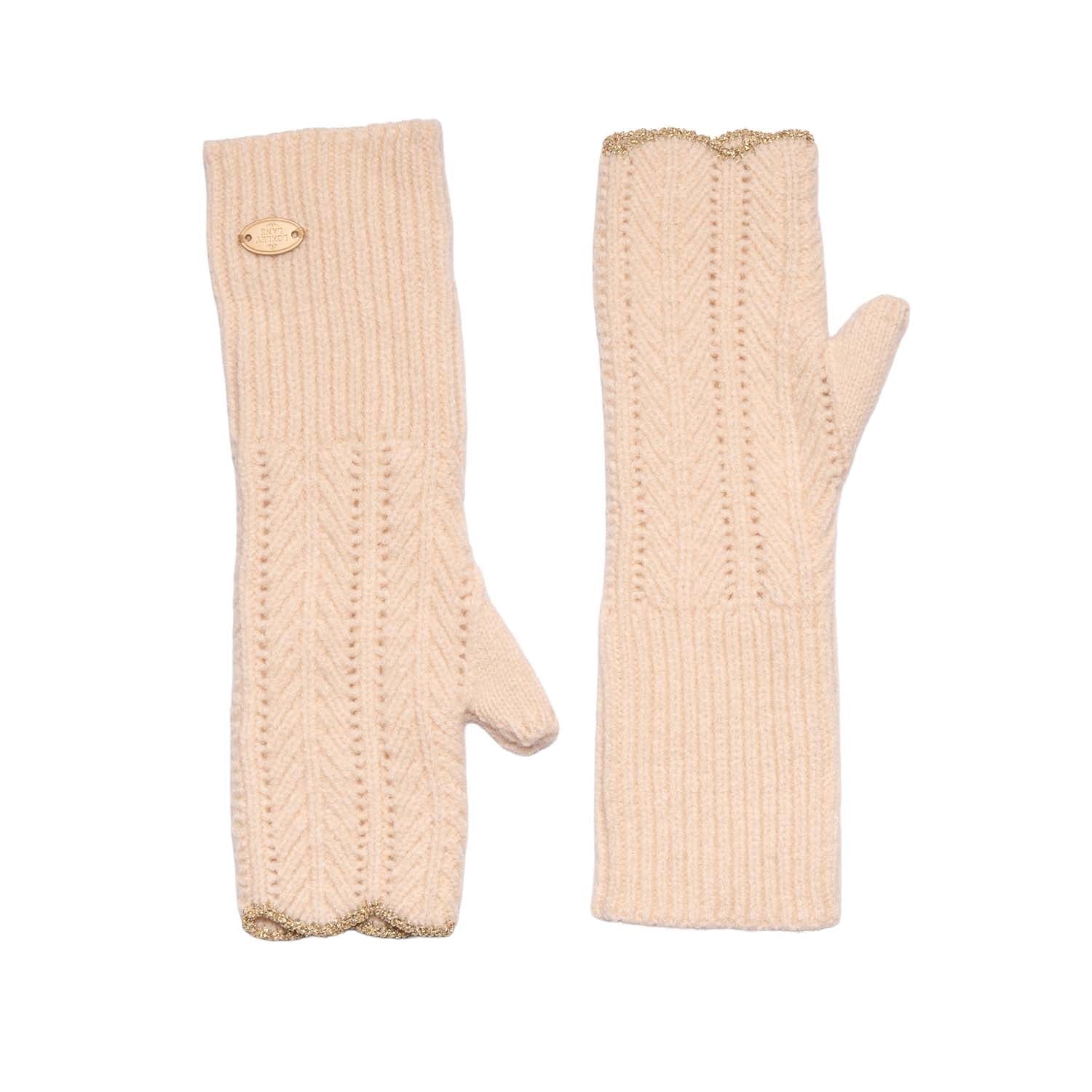 Loxley Lane Cream Gloves Scalloped Edge Fingerless