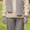 Loxley Lane Grey Gloves Scalloped Edge Fingerless