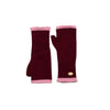 Loxley Lane Burgundy Gloves Border Detail Fingerless
