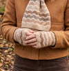 Loxley Lane Cream Gloves Fingerless Wave Design