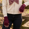 Loxley Lane Burgundy Knitted Gloves Multi-Way