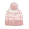 Pink fair isle bobble hat