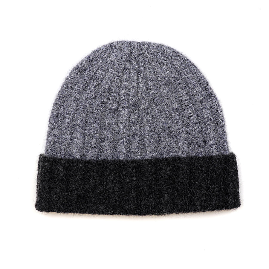 Men's Grey & Black Beanie Hat