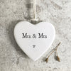 East of India Mrs & Mrs Hanging Porcelain Heart