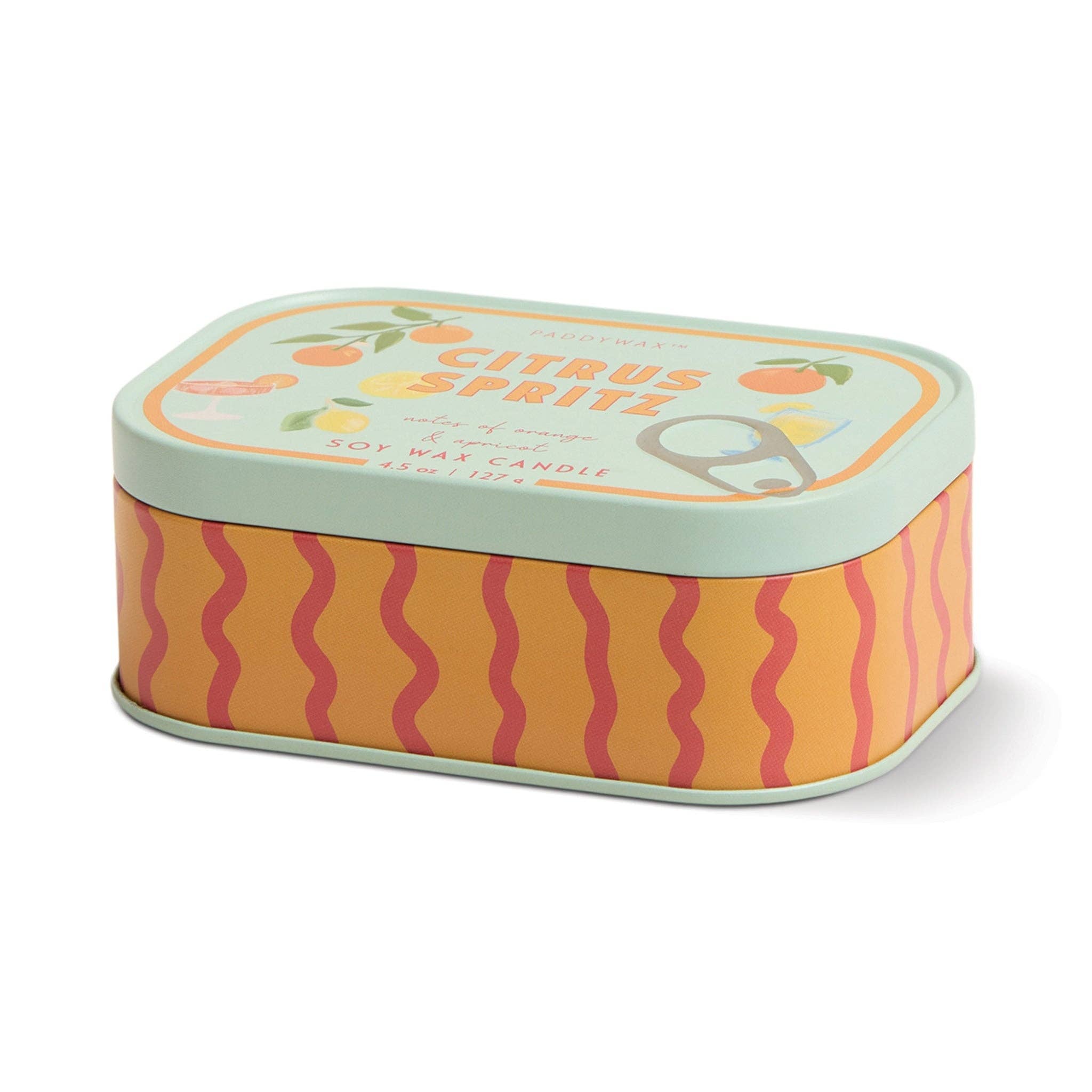 Paddywax Bistro Printed Tin Candle - Citrus Spritz