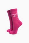 Sock Talk Dancing Queen Combed Cotton Glitter Socks in Hot Pink