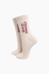 Sock Talk Grow Old Disgracefully Combed Cotton Glitter Socks in Cream