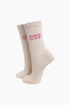 Sock Talk Shake It Off Combed Cotton Glitter Socks in Cream