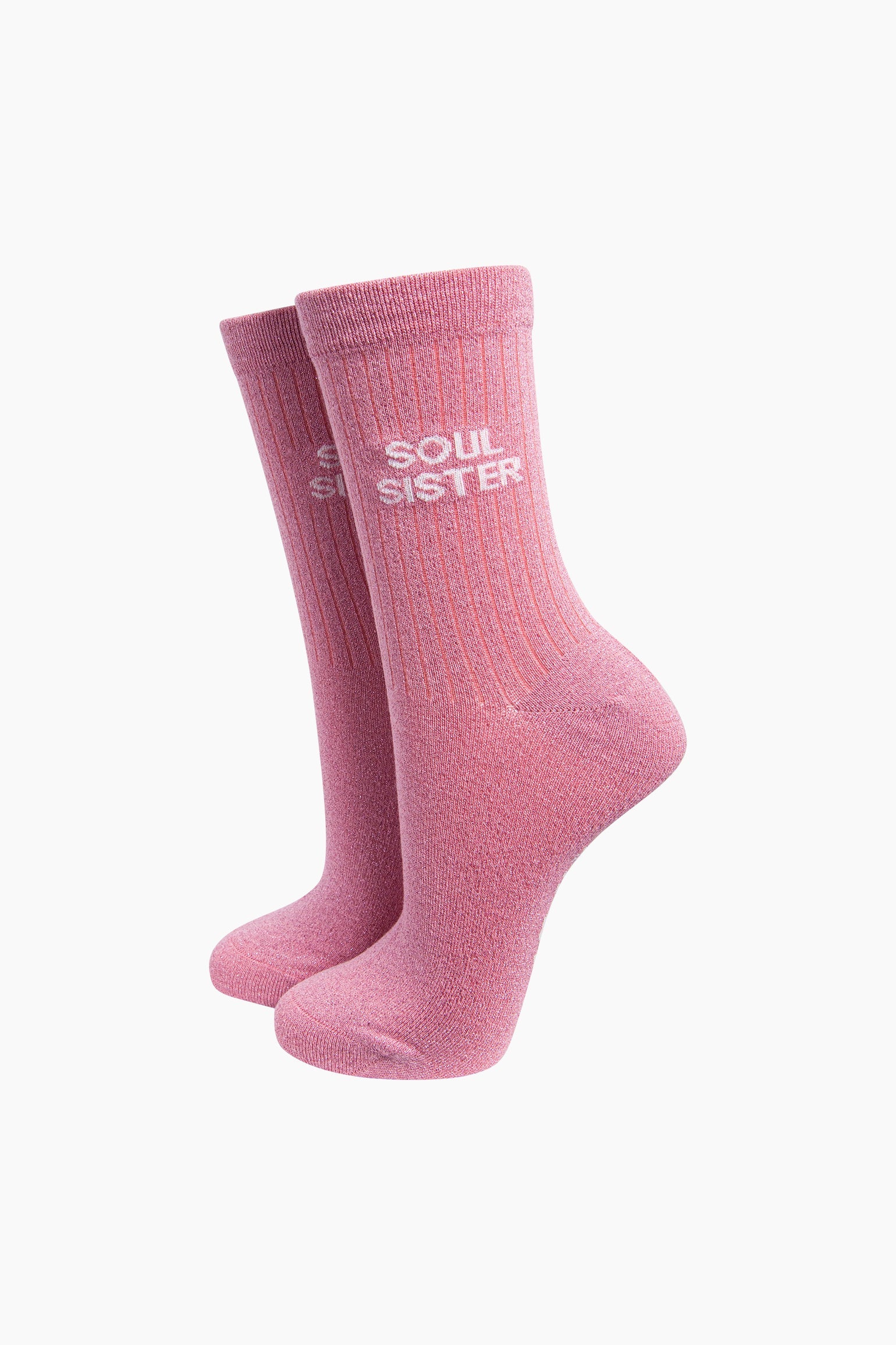 Sock Talk Soul Sister Combed Cotton Glitter Socks in Light Pink