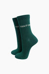 Sock Talk Traitor Combed Cotton Glitter Socks in Green