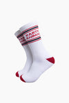Sock Talk Party Animal Organic Cotton Sports Socks in White/Red
