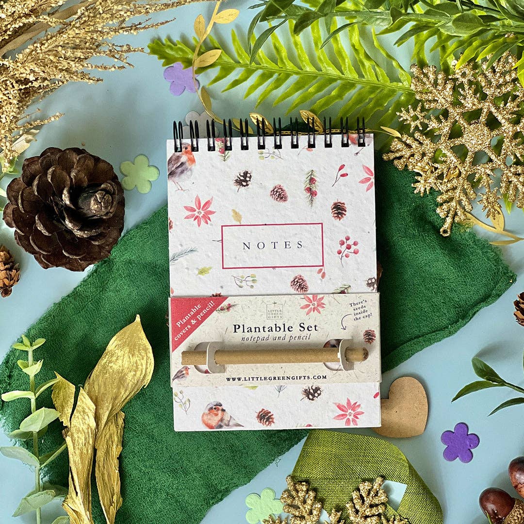 Little Green Gifts - A6 Notepad & Pencil Set - Choice Of Designs (TU-6): 003 - Blushing Blooms - More Than Just a Gift | Narborough Hall