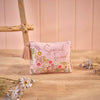 Ditsy Floral Velvet Fabric Embroidery And Glass Beads Special Friend Pouch With Tassel