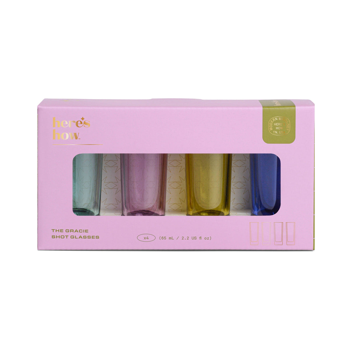 Designworks Collective - The Gracie Set of 4 Shot Glasses - Assorted Colours