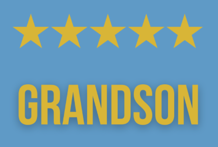 Petimo Not Too Much Five Star Grandson Birthday Card