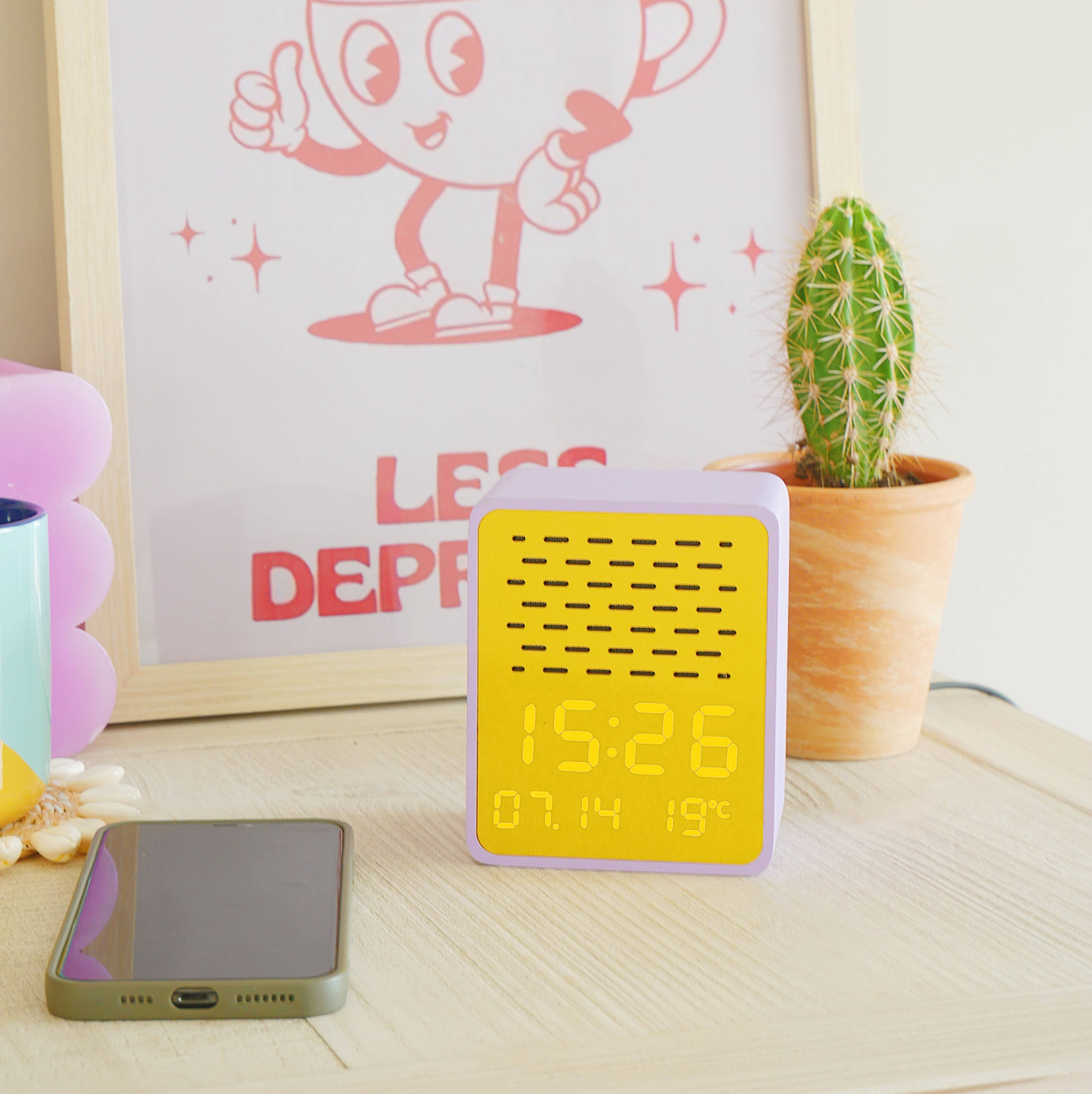 Steepletone Rise Play - Bluetooth Speaker & Alarm Clock: Purple/Orange