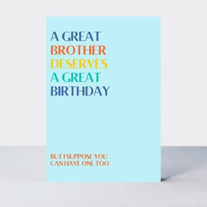 Petimo - Bright Stripes Brother Great Birthday Funny Blue Card - More Than Just a Gift | Narborough Hall