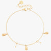 Miramira Tiny Pearl & Teardrop Gold Plated Stainless Steel Bracelet