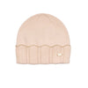 Loxley Lane Cream Beanie Hat Scalloped Edge