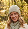 Loxley Lane Green Beanie Hat Scalloped Edge