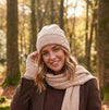Loxley Lane Cream Luxury Beanie Hat Pearl Detail